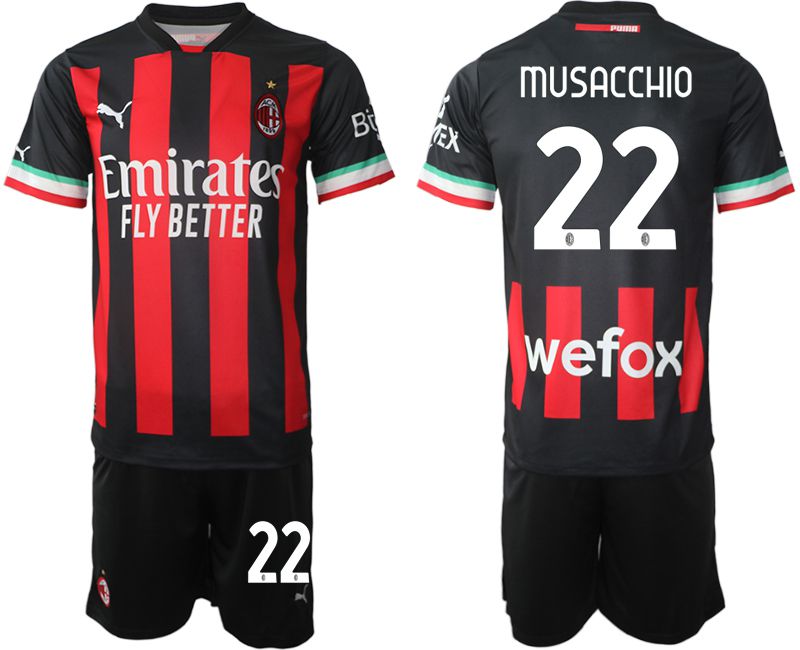 Men 2022-2023 Club Ac Milan home black #22 Soccer Jersey